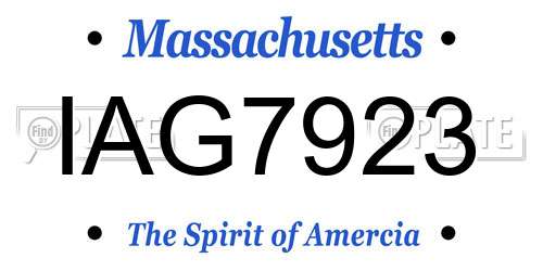 IAG7923 Massachusetts License Plate