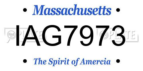 IAG7973 Massachusetts License Plate