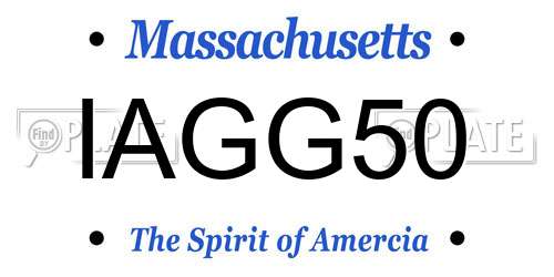 IAGG50 Massachusetts License Plate