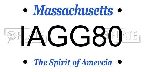 IAGG80 Massachusetts License Plate
