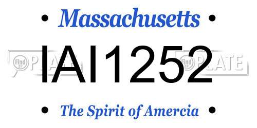 IAI1252 Massachusetts License Plate
