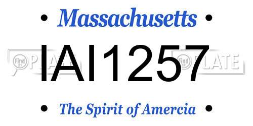 IAI1257 Massachusetts License Plate