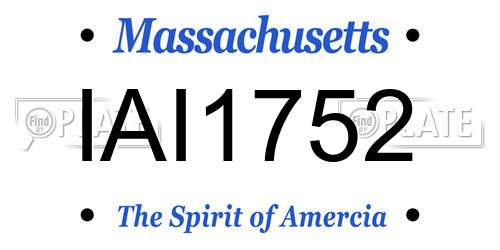 IAI1752 Massachusetts License Plate