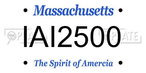 IAI2500 Massachusetts License Plate