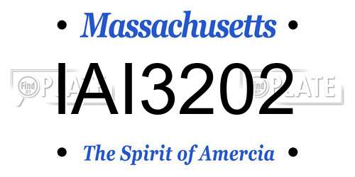 IAI3202 Massachusetts License Plate