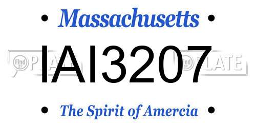 IAI3207 Massachusetts License Plate