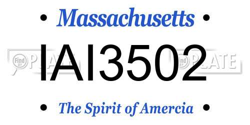 IAI3502 Massachusetts License Plate