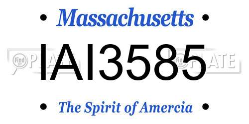 IAI3585 Massachusetts License Plate