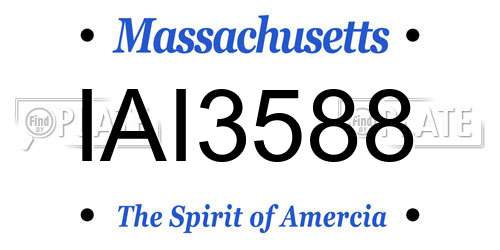 IAI3588 Massachusetts License Plate