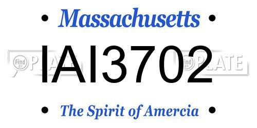 IAI3702 Massachusetts License Plate