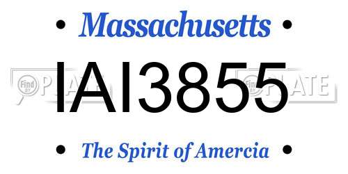 IAI3855 Massachusetts License Plate