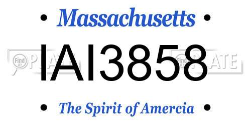IAI3858 Massachusetts License Plate