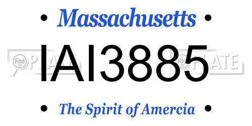 IAI3885 Massachusetts License Plate