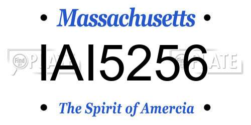 IAI5256 Massachusetts License Plate