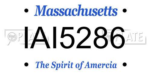 IAI5286 Massachusetts License Plate
