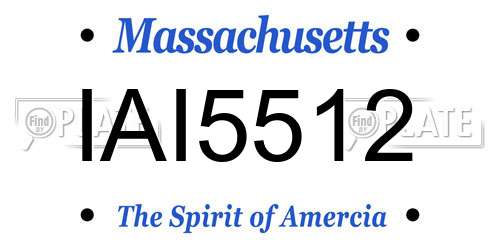 IAI5512 Massachusetts License Plate