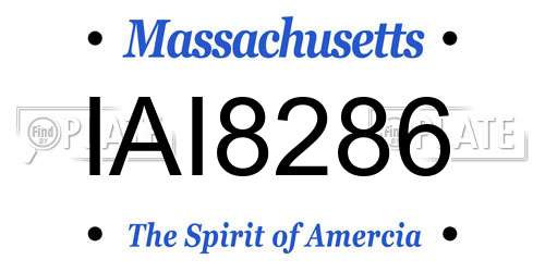 IAI8286 Massachusetts License Plate