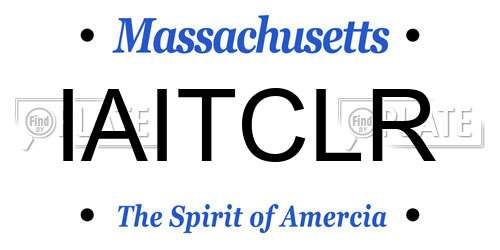IAITCLR Massachusetts License Plate