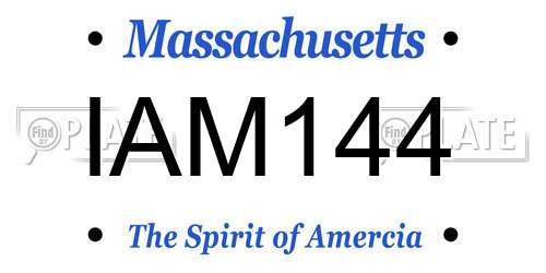 IAM144 Massachusetts License Plate