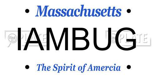 IAMBUG Massachusetts License Plate
