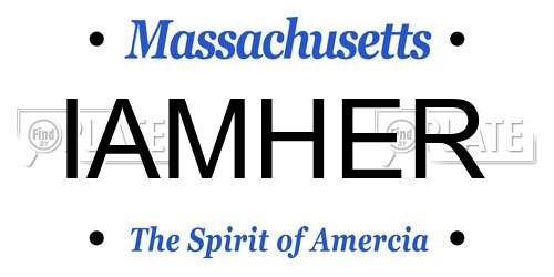 IAMHER Massachusetts License Plate