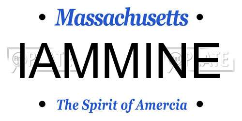 IAMMINE Massachusetts License Plate
