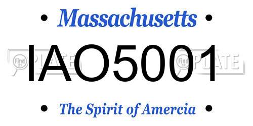 IAO5001 Massachusetts License Plate