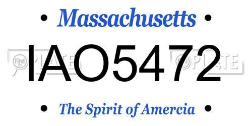 IAO5472 Massachusetts License Plate