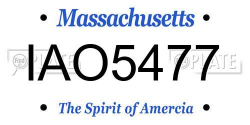 IAO5477 Massachusetts License Plate