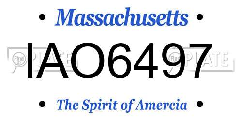 IAO6497 Massachusetts License Plate
