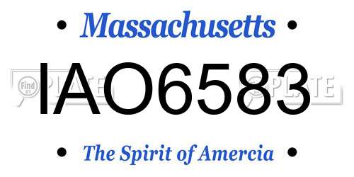 IAO6583 Massachusetts License Plate