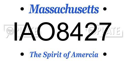 IAO8427 Massachusetts License Plate