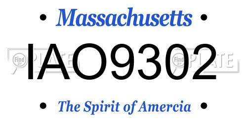 IAO9302 Massachusetts License Plate