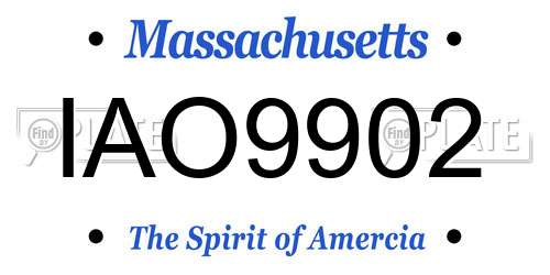 IAO9902 Massachusetts License Plate