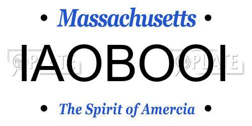 IAOBOOI Massachusetts License Plate