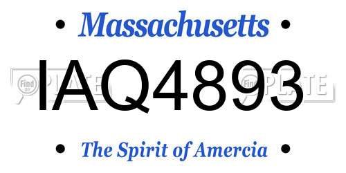 IAQ4893 Massachusetts License Plate