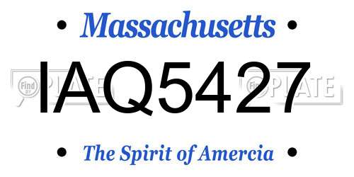 IAQ5427 Massachusetts License Plate