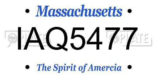 IAQ5477 Massachusetts License Plate