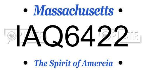 IAQ6422 Massachusetts License Plate