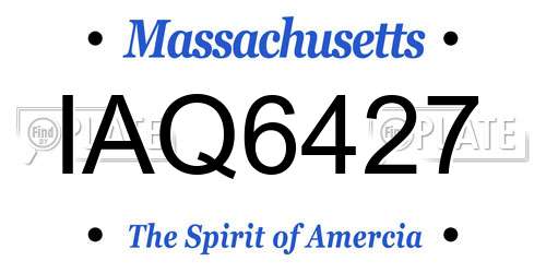 IAQ6427 Massachusetts License Plate