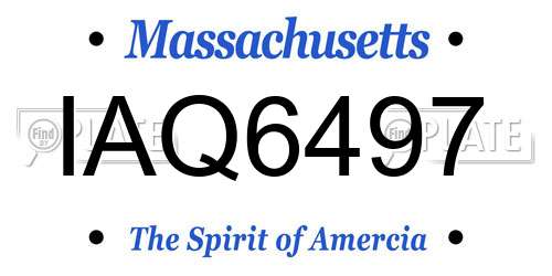 IAQ6497 Massachusetts License Plate