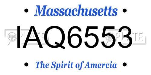IAQ6553 Massachusetts License Plate