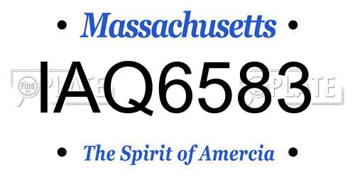 IAQ6583 Massachusetts License Plate