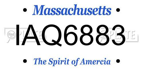 IAQ6883 Massachusetts License Plate