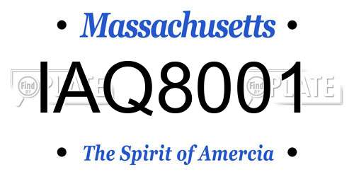 IAQ8001 Massachusetts License Plate