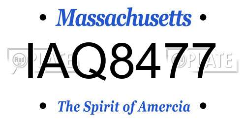 IAQ8477 Massachusetts License Plate