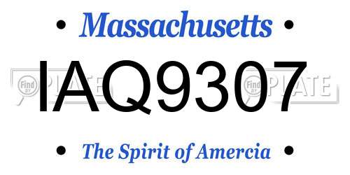 IAQ9307 Massachusetts License Plate