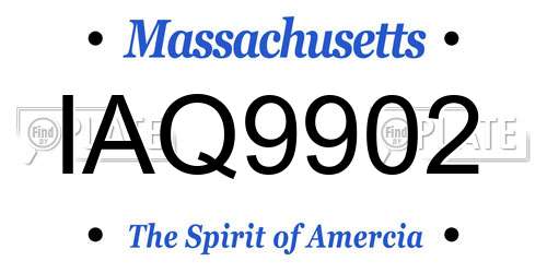 IAQ9902 Massachusetts License Plate