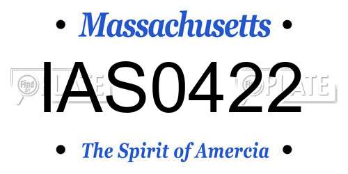 IAS0422 Massachusetts License Plate