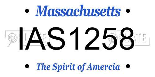 IAS1258 Massachusetts License Plate